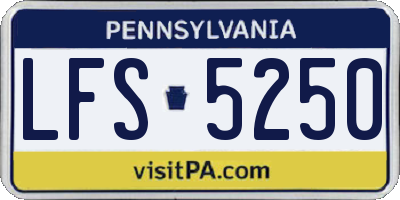 PA license plate LFS5250