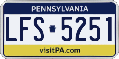 PA license plate LFS5251