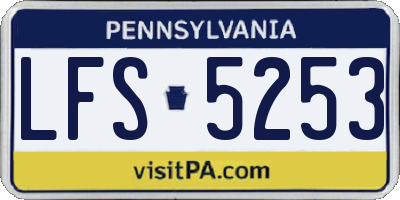PA license plate LFS5253