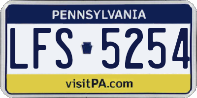 PA license plate LFS5254