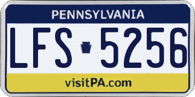 PA license plate LFS5256