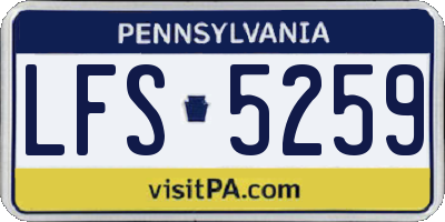 PA license plate LFS5259