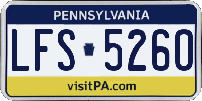 PA license plate LFS5260