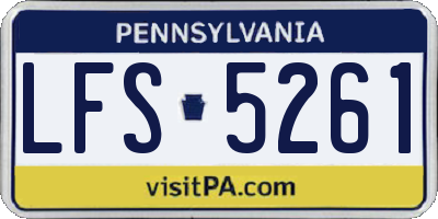 PA license plate LFS5261