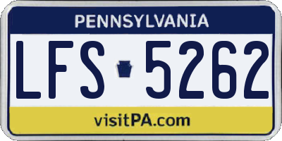 PA license plate LFS5262