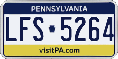 PA license plate LFS5264