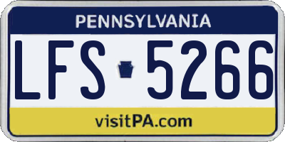 PA license plate LFS5266
