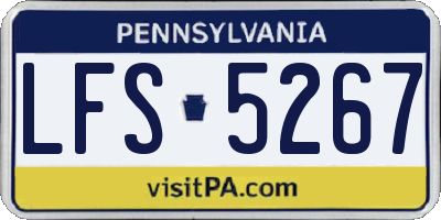 PA license plate LFS5267