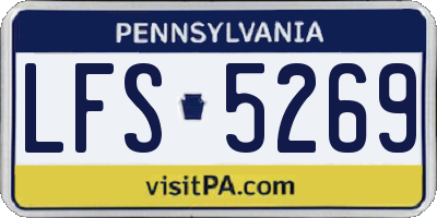 PA license plate LFS5269