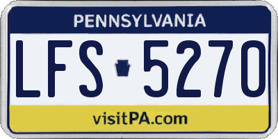 PA license plate LFS5270