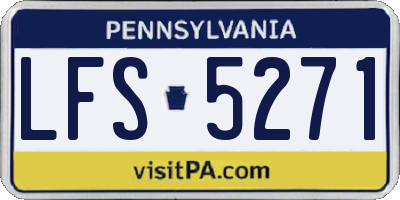 PA license plate LFS5271