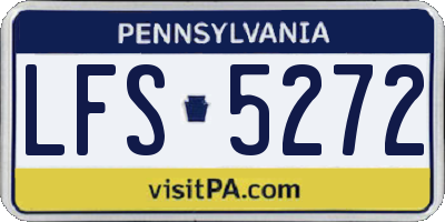 PA license plate LFS5272