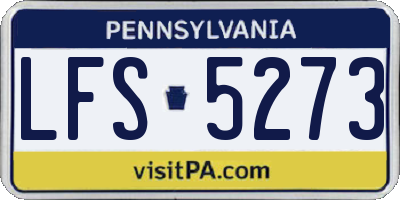 PA license plate LFS5273
