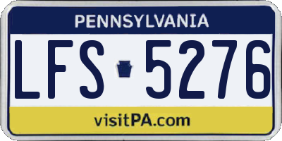 PA license plate LFS5276