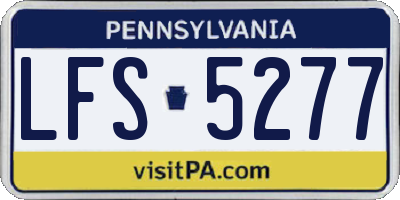 PA license plate LFS5277