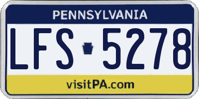 PA license plate LFS5278