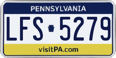 PA license plate LFS5279