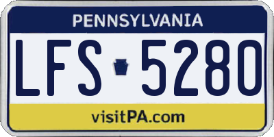 PA license plate LFS5280