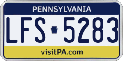 PA license plate LFS5283