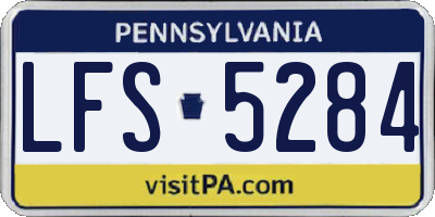 PA license plate LFS5284