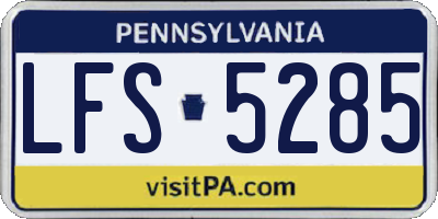 PA license plate LFS5285