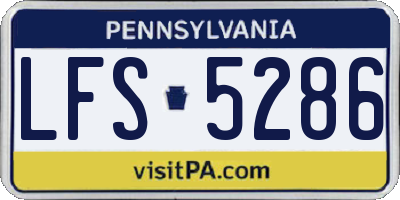 PA license plate LFS5286