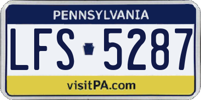 PA license plate LFS5287