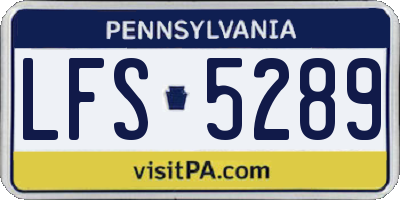 PA license plate LFS5289