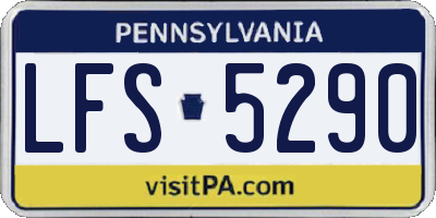 PA license plate LFS5290
