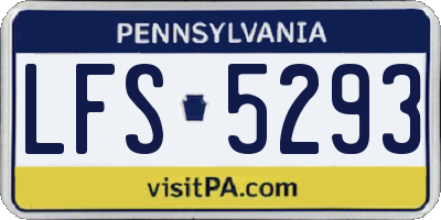 PA license plate LFS5293
