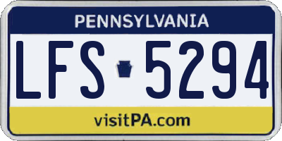 PA license plate LFS5294