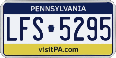 PA license plate LFS5295