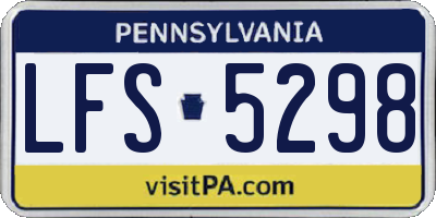PA license plate LFS5298