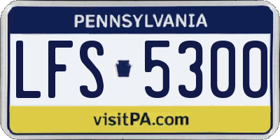 PA license plate LFS5300