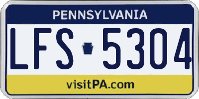 PA license plate LFS5304