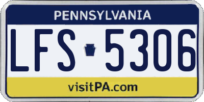 PA license plate LFS5306