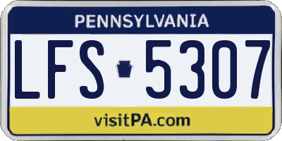 PA license plate LFS5307