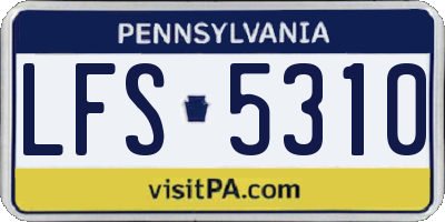 PA license plate LFS5310
