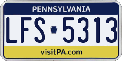 PA license plate LFS5313