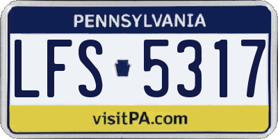 PA license plate LFS5317