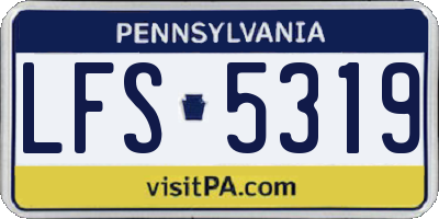 PA license plate LFS5319