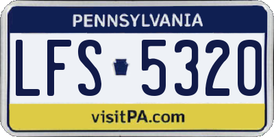 PA license plate LFS5320