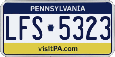 PA license plate LFS5323