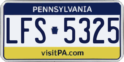 PA license plate LFS5325