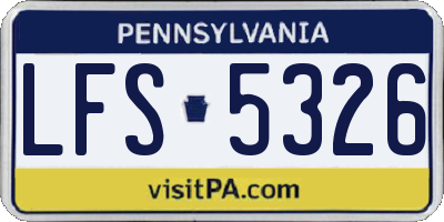 PA license plate LFS5326
