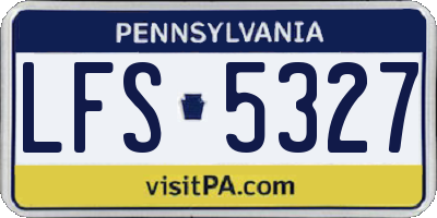 PA license plate LFS5327