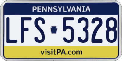 PA license plate LFS5328