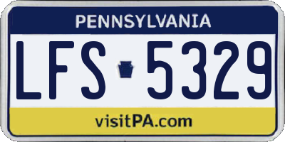PA license plate LFS5329