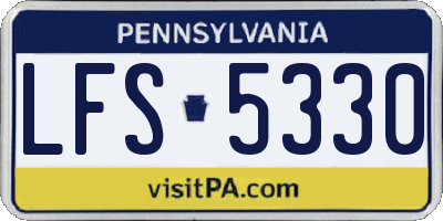 PA license plate LFS5330