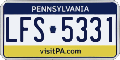 PA license plate LFS5331